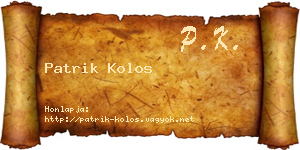 Patrik Kolos névjegykártya